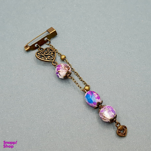 سنجاق سینه پیکسلی مدل قلب و زنجیر