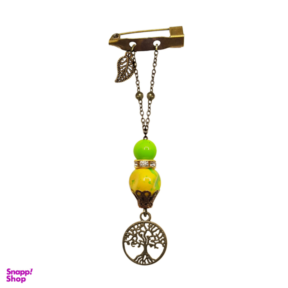 سنجاق سینه پیکسلی ژوپین مدل برگ و درخت