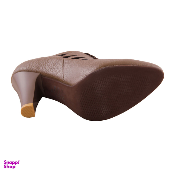 کفش چرم طبیعی زنانه شهر چرم کد T709 نسکافه ای