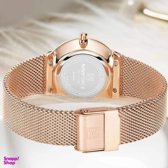 ساعت مچی زنانه نیوی فورس (Naviforce) مدل عقربه ایNF5005-RG-WH