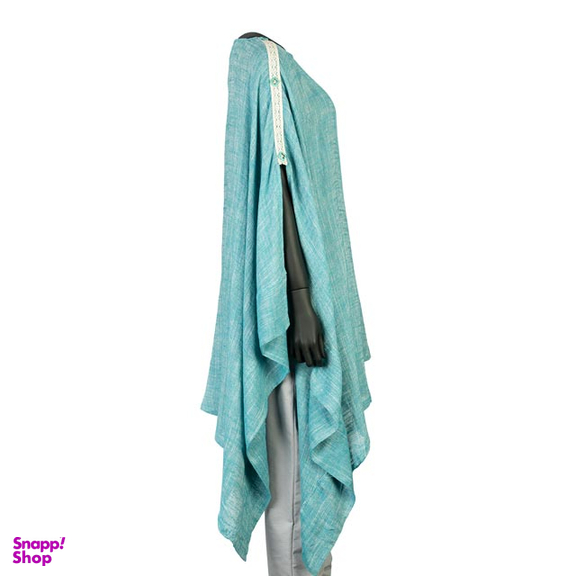 پانچو گلان رنگ فیروزه ای سایز Free Sise