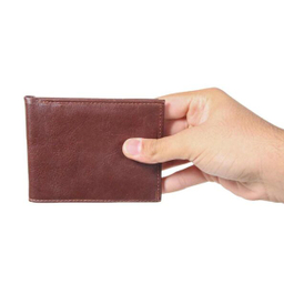 کیف پول چرم طبیعی مدل 121500 قهوه ای تیره