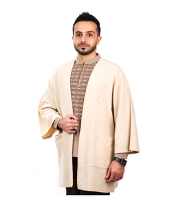 عبا مازیار رنگ کرم روشن سایز Free