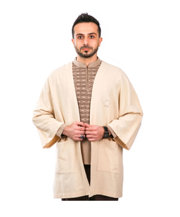 عبا مازیار رنگ کرم روشن سایز Free