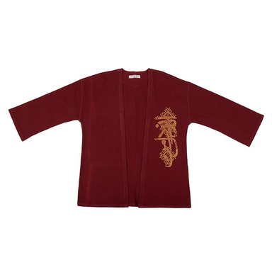 عبا جوان رنگ زرشکی سایز Free Sise