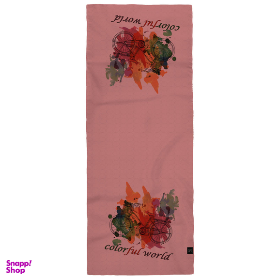 شال زنانه 27 مدل دنیای رنگی رنگی کد F09 رنگ صورتی خاکستری