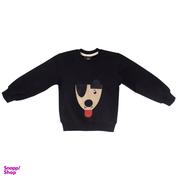 سویشرت بچگانه وستیتی کد Doggy11 رنگ مشکی مناسب برای 12 تا 18 ماه