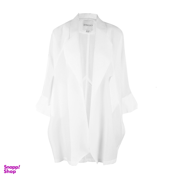 مانتو گشاد یقه انگلیسی زیبو (Ziboo) مدل R062 کد 011196 رنگ سفید