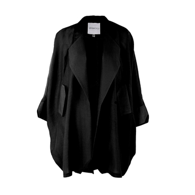 مانتو گشاد یقه انگلیسی زیبو (Ziboo) مدل R062 کد 011196 رنگ مشکی