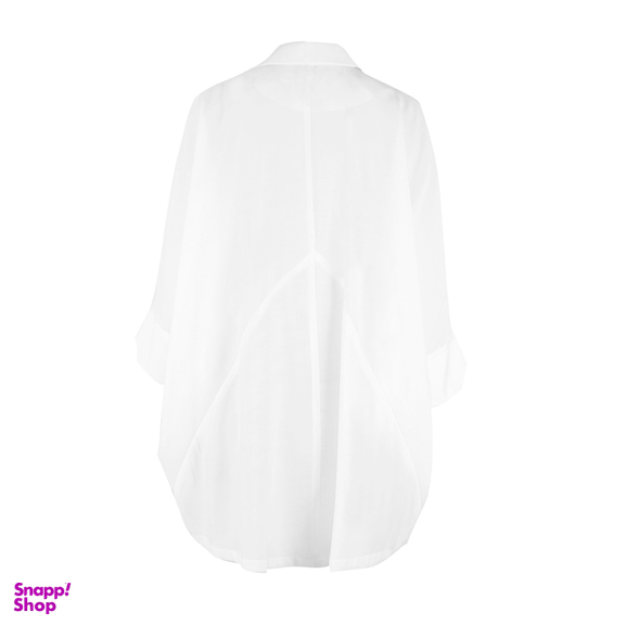 مانتو گشاد یقه انگلیسی زیبو (Ziboo) مدل R062 کد 011196 رنگ سفید