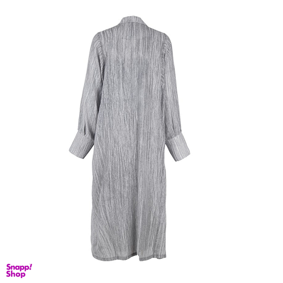 مانتو بلند یقه انگلیسی زیبو (Ziboo) مدل R064 کد 011210 رنگ طوسی تیره