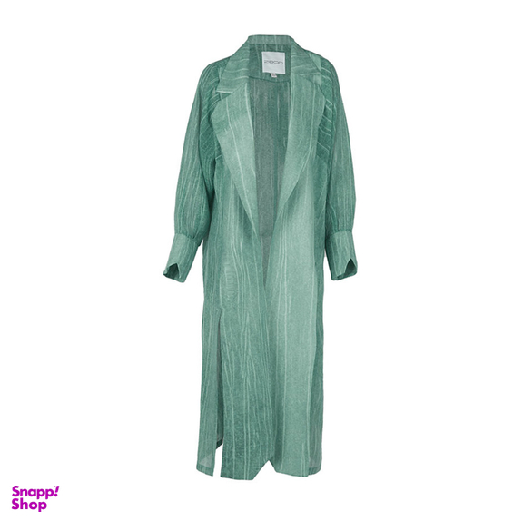 مانتو بلند یقه انگلیسی زیبو (Ziboo) مدل R064 کد 011210 رنگ سبز تیره