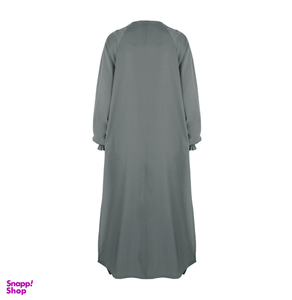 مانتو بلند یقه هفت زیبو (Ziboo) مدل R040 کد 011125 رنگ طوسی