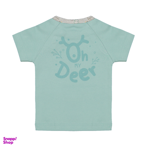 تی شرت آستین کوتاه نوزادی نیلی مدل deer83140