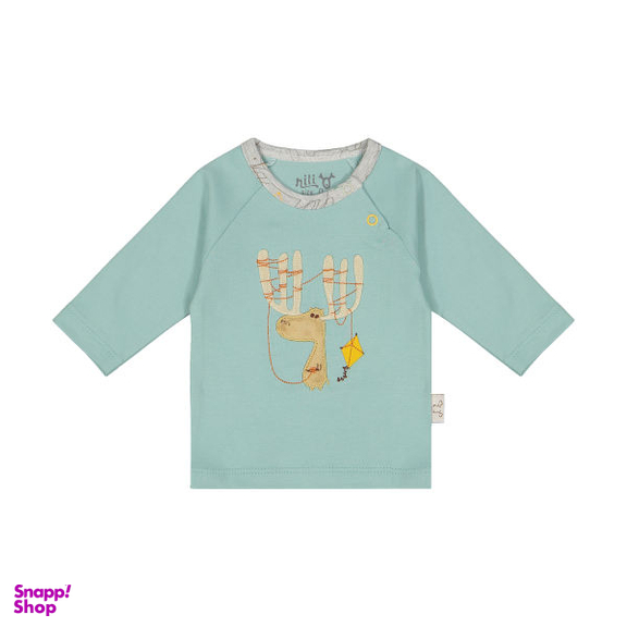 بلوز نوزادی نیلی مدل deer 83150