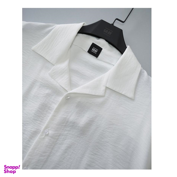 پیراهن گری (Gray) مدل Elle Shirt SS20 رنگ سفید فری سایز
