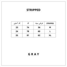 تیشرت راه راه گری (Gray) مدل Stripped Midnight
