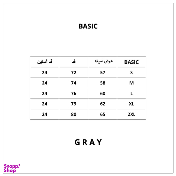 تیشرت بیسیک گری (Gray) رنگ آبی