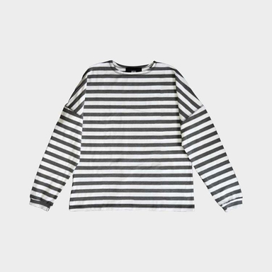 تیشرت گری (Gray) مدل Stripped Long Sleeve