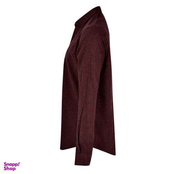 پیراهن آستین بلند مردانه بادی اسپینر (Body Spinner) کد 1064 رنگ زرشکی