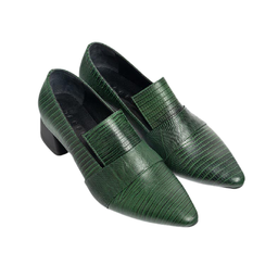 کفش پاشنه دار زنانه چرم کاکتوس (Charm Cactus) مدل WS73001 رنگ سبز لیزارد