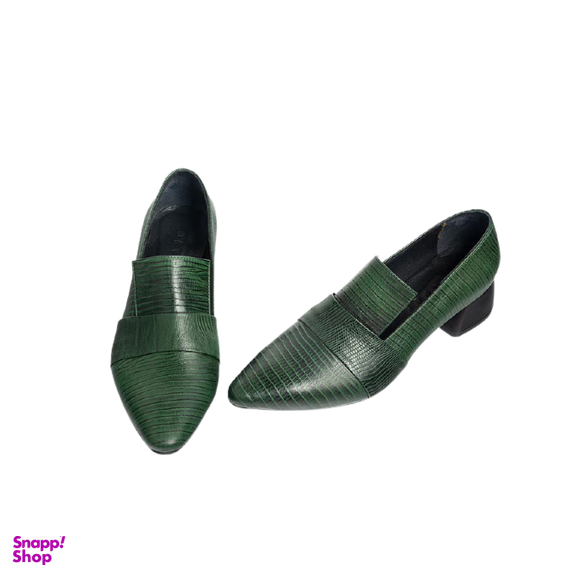 کفش پاشنه دار زنانه چرم کاکتوس (Charm Cactus) مدل WS73001 رنگ سبز لیزارد