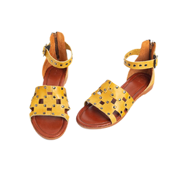 صندل اسپرت زنانه چرم کاکتوس (Charm Cactus) مدل WS51010 رنگ زرد