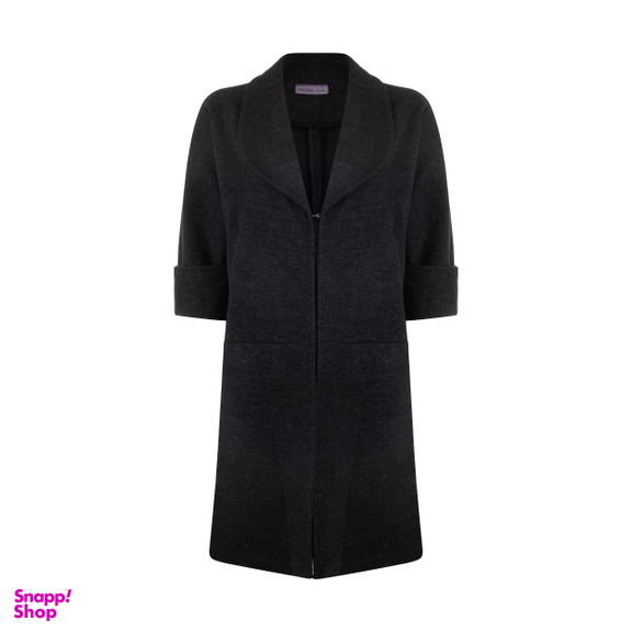 مانتو زنانه مانگ (Mong) مدل یقه آرشال عبایی 2 رنگ مشکی