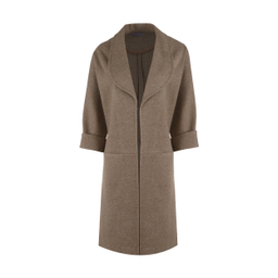 مانتو زنانه مانگ (Mong) مدل یقه آرشال عبایی 2 رنگ شتری