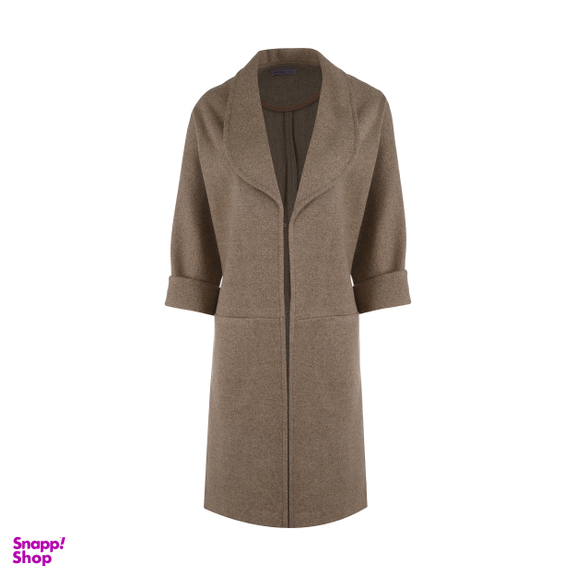 مانتو زنانه مانگ (Mong) مدل یقه آرشال عبایی 2 رنگ شتری