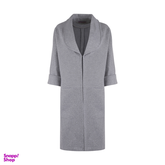 مانتو زنانه مانگ (Mong) مدل یقه آرشال عبایی 2 رنگ طوسی