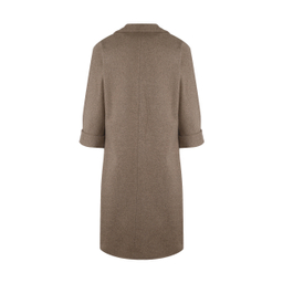 مانتو زنانه مانگ (Mong) مدل یقه آرشال عبایی 2 رنگ شتری