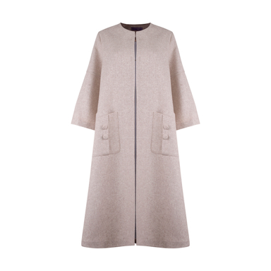 مانتو زنانه مانگ (Mong) مدل کشمیر زرین رنگ سفید