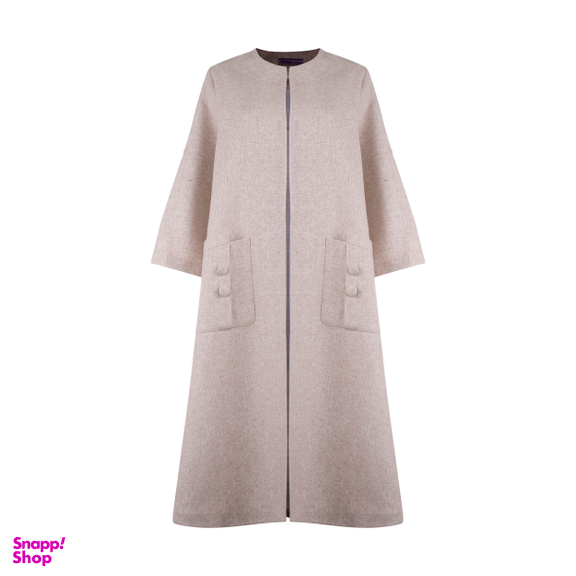 مانتو زنانه مانگ (Mong) مدل کشمیر زرین رنگ سفید