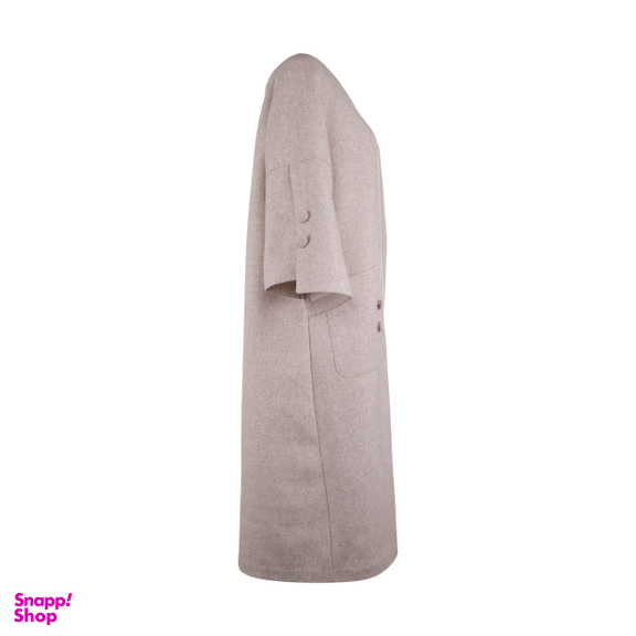 مانتو زنانه مانگ (Mong) مدل کشمیر زرین رنگ سفید