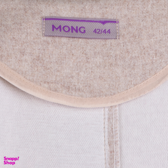 مانتو زنانه مانگ (Mong) مدل کشمیر زرین رنگ سفید