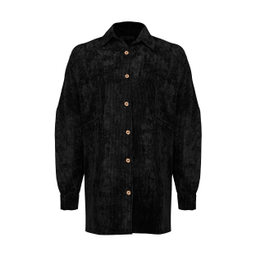 مانتو زنانه مانگ (Mong) مدل مخمل پیراهنی رنگ مشکی
