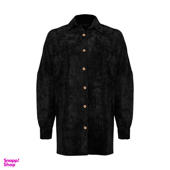 مانتو زنانه مانگ (Mong) مدل مخمل پیراهنی رنگ مشکی