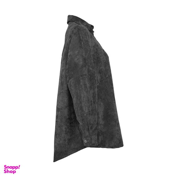 مانتو زنانه مانگ (Mong) مدل مخمل پیراهنی رنگ مدادی