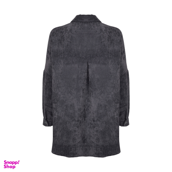 مانتو زنانه مانگ (Mong) مدل مخمل پیراهنی رنگ مدادی