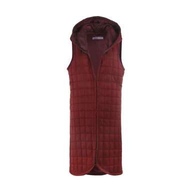 کاپشن زنانه مانگ (Mong) مدل پافر مربعی رنگ زرشکی