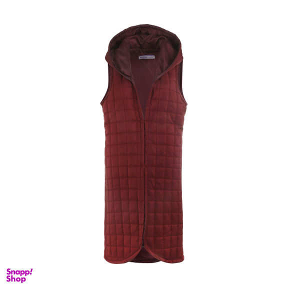 کاپشن زنانه مانگ (Mong) مدل پافر مربعی رنگ زرشکی