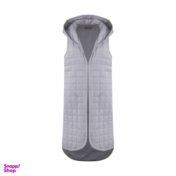 کاپشن زنانه مانگ (Mong) مدل پافر مربعی رنگ نقره ای