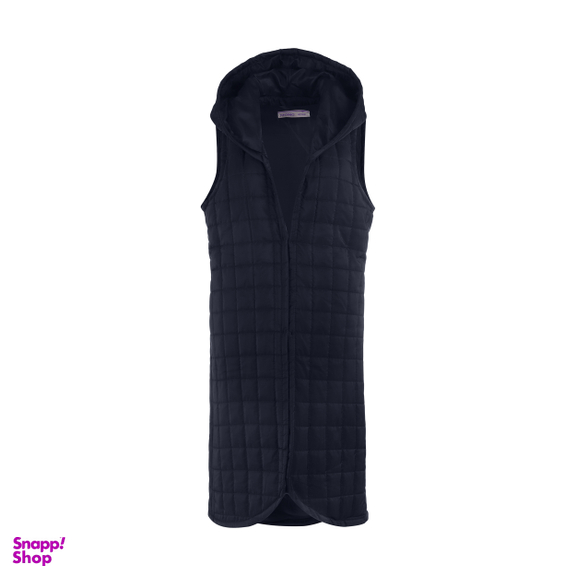 کاپشن زنانه مانگ (Mong) مدل پافر مربعی رنگ سرمه ای