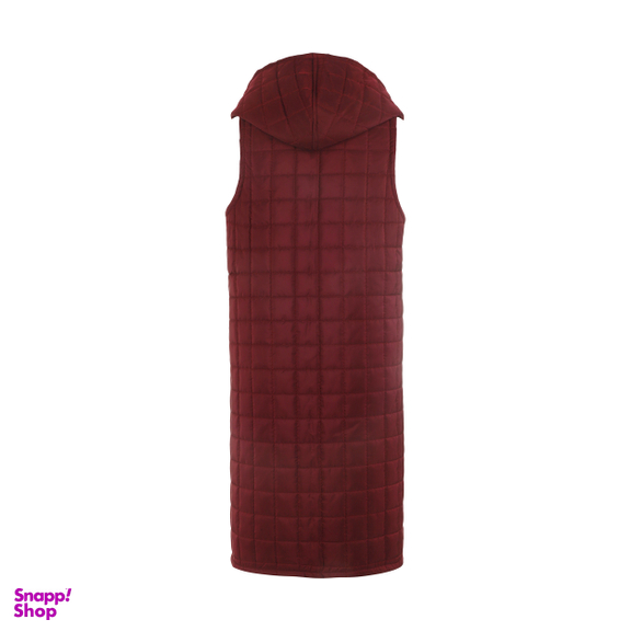 کاپشن زنانه مانگ (Mong) مدل پافر مربعی رنگ زرشکی