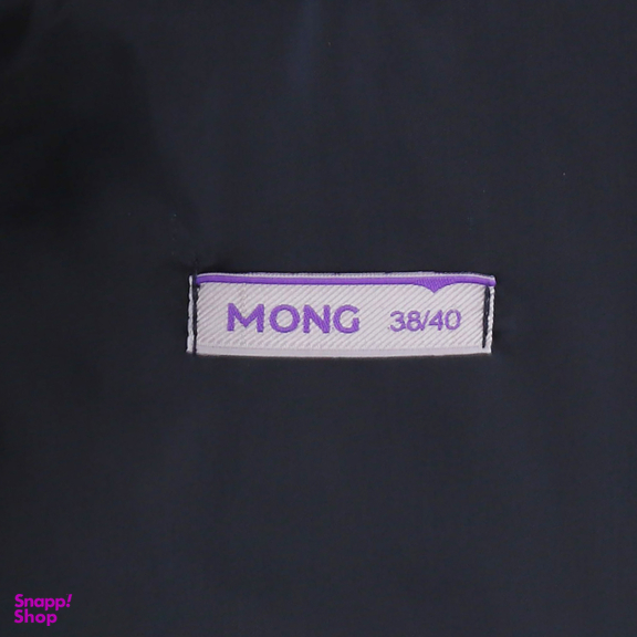 کاپشن زنانه مانگ (Mong) مدل پافر مربعی رنگ سرمه ای