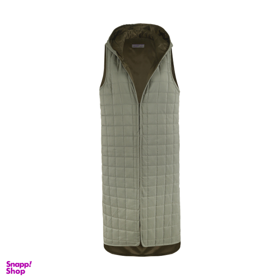 کاپشن زنانه مانگ (Mong) مدل پافر مربعی بغل پرچ رنگ سدری