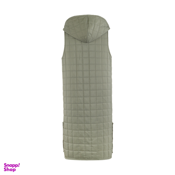 کاپشن زنانه مانگ (Mong) مدل پافر مربعی بغل پرچ رنگ سدری