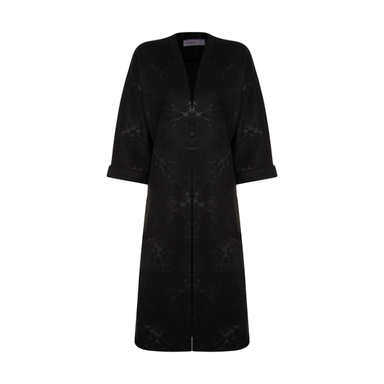 مانتو زنانه مانگ (Mong) مدل سوییت طرح شاخه رنگ مشکی