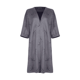 مانتو زنانه مانگ (Mong) مدل سوییت طرح شاخه رنگ طوسی